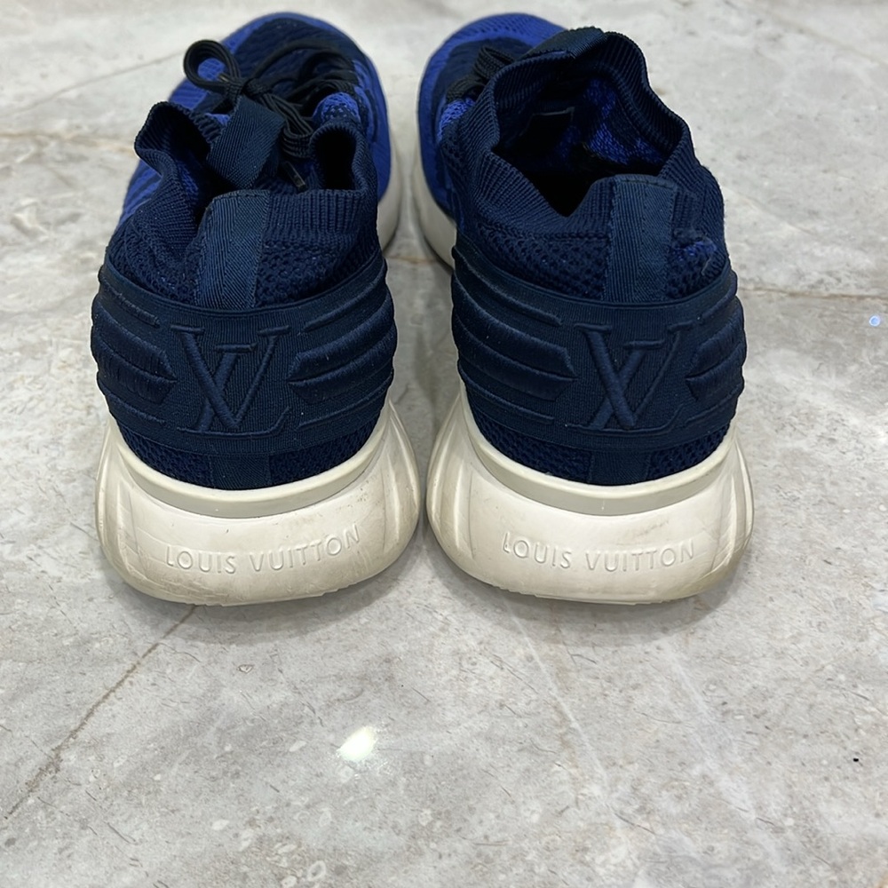 Mens Louis Vuitton Blue Knit Fabric Fastlane Sneakers - Size 9.5 - Picture 4 of 9